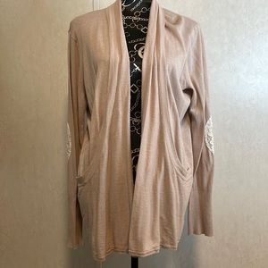 Market & Spruce Blush Long Sleeve Drape Pockets Cardigan Sweater Size XL